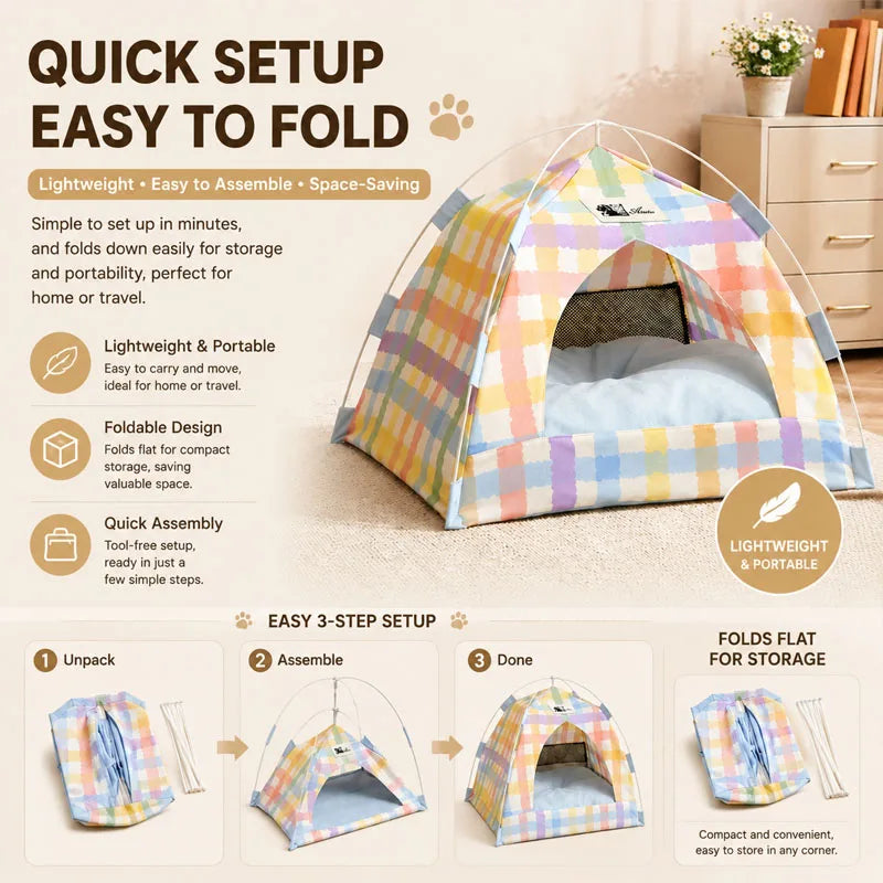 Pet Tent Bed Removable Cat Sofa Basket - MyPetDollar.com
