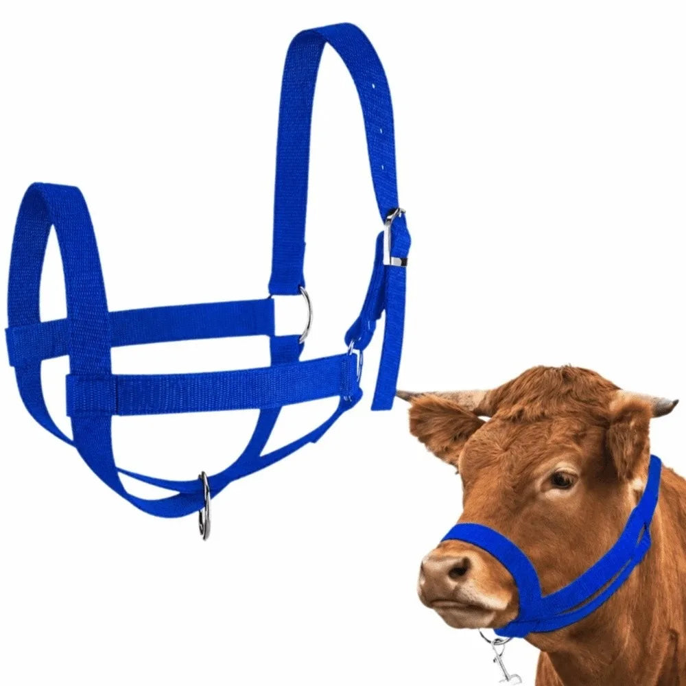 Durable Adjustable Cow Halter with Lead