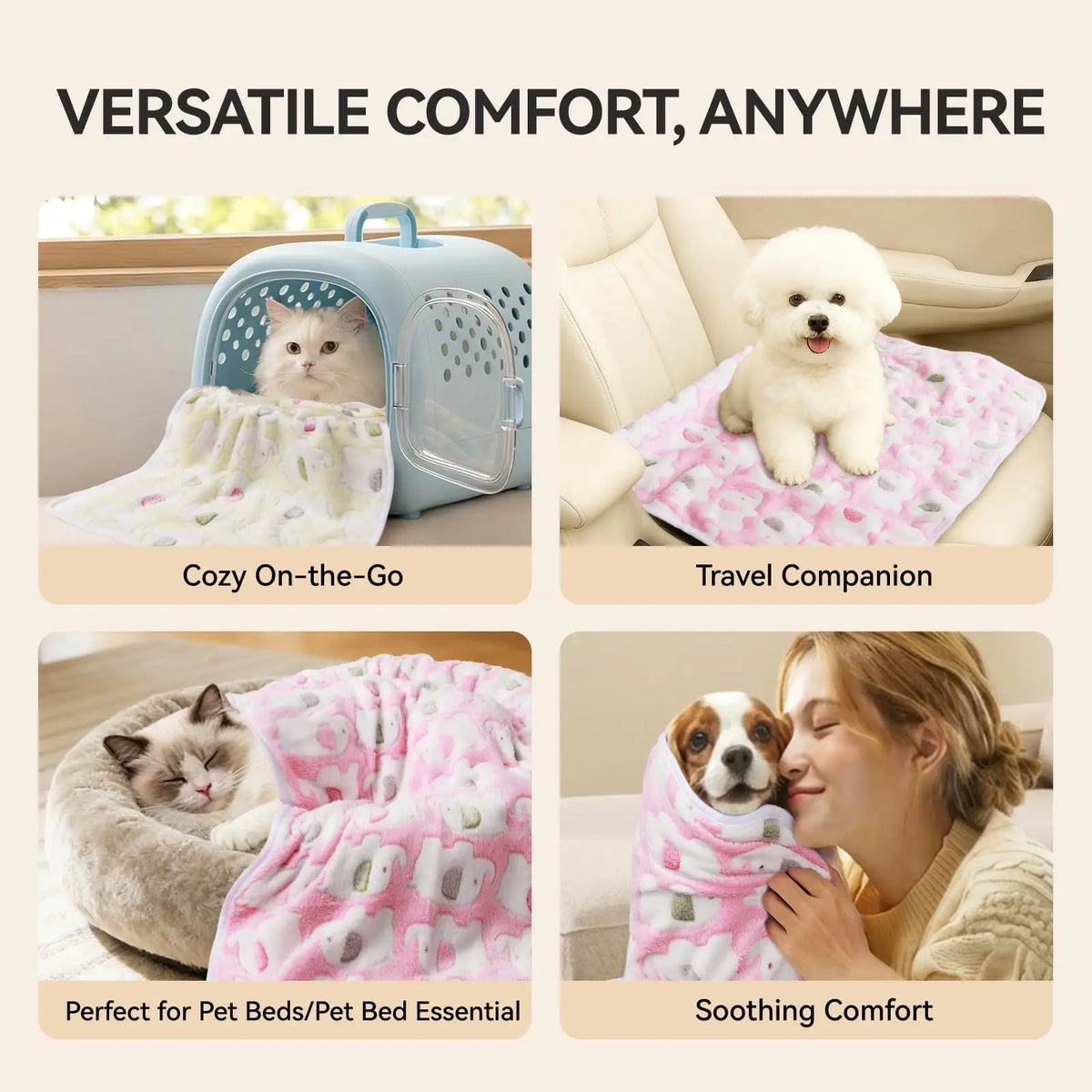 Soft Pet Fleece Blanket Cute Elephant Warm - MyPetDollar.com