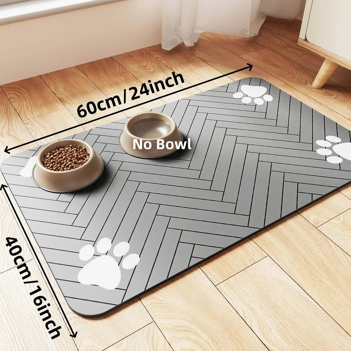 Pet Feeding Mat-absorbent Placemat Rubber Backing Quick Dry