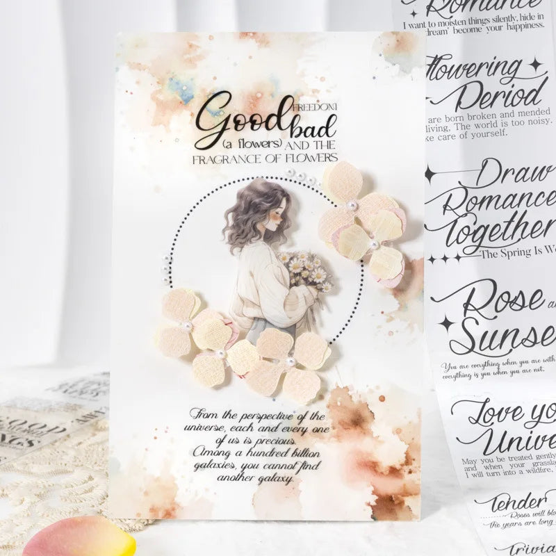 1roll Romantic English die cut tape PET - MyPetDollar.com
