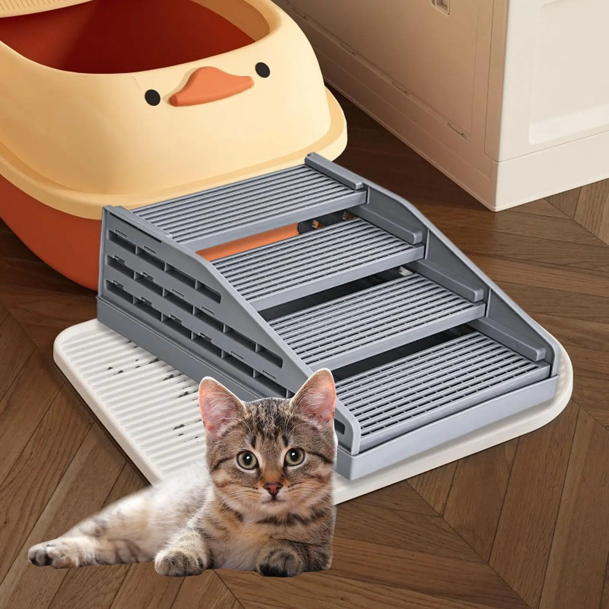 Adjustable Cat Litter Box Step Ramp – 3 Colors