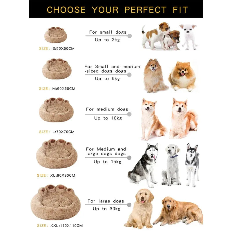 Fluffy Dog Bed Winter Warm Large Pet - MyPetDollar.com