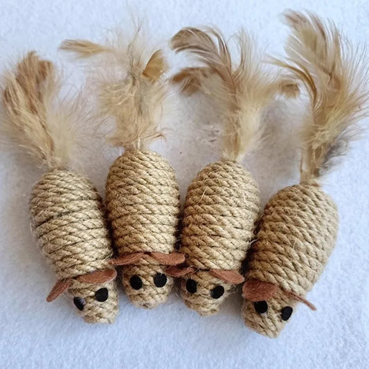 Rope Chicken Feathers Mice Elastic Balls for Small Pets