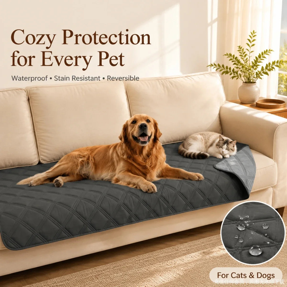 Reversible Waterproof Dog Bed Cover & Pet - MyPetDollar.com