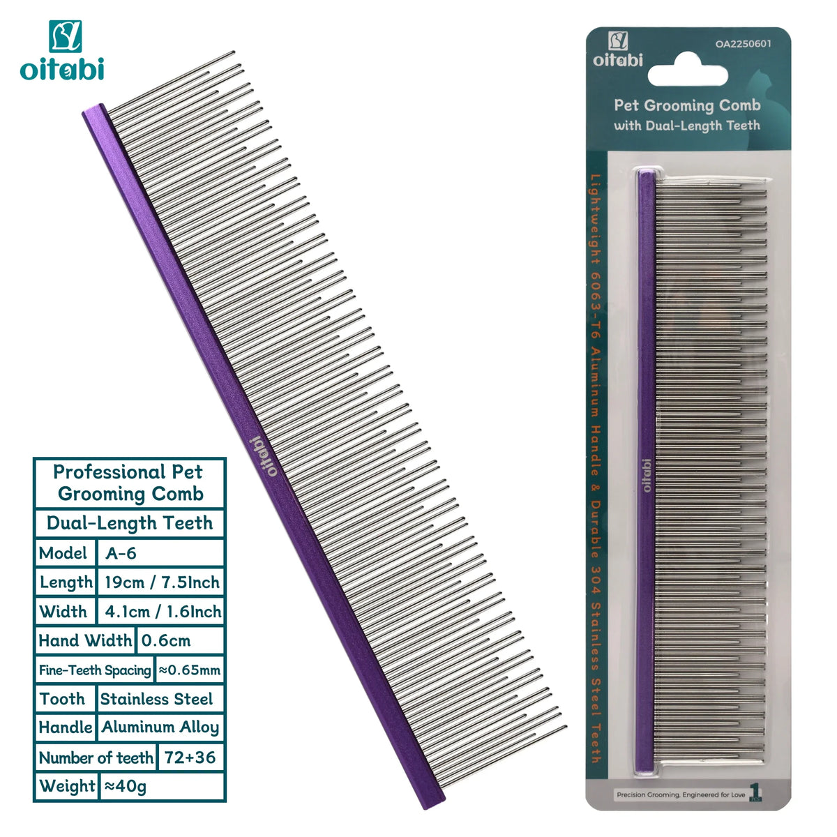 Oitabi Cat Carding Dual-Length Comb for - MyPetDollar.com