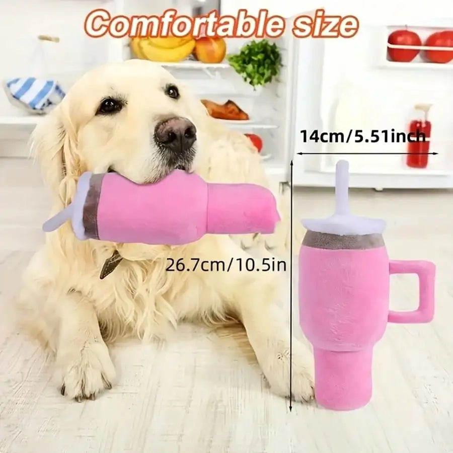 1pc Cute Beverage Mug Shaped Dog Chew Toys - MyPetDollar.com
