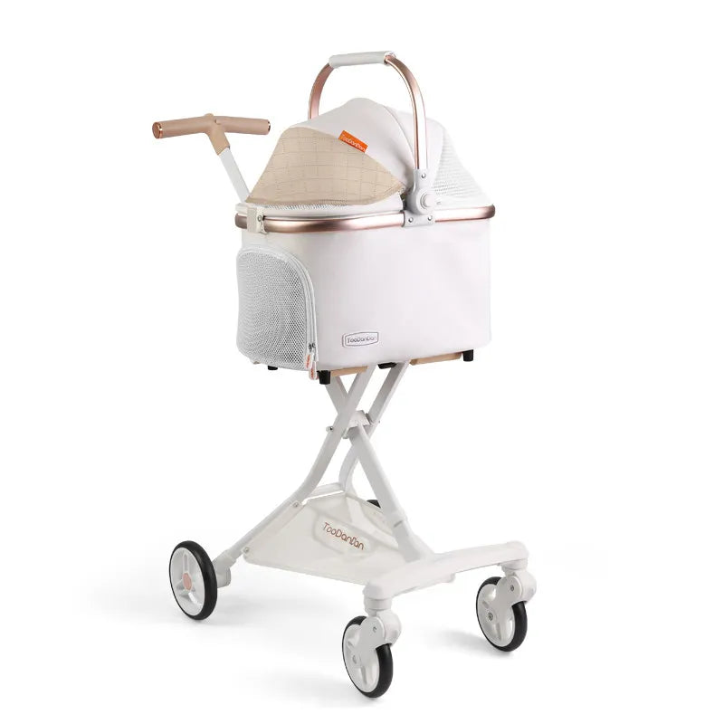 Foldable Detachable Pet Stroller Lightweight Travel Cart – Small Pet Supplies