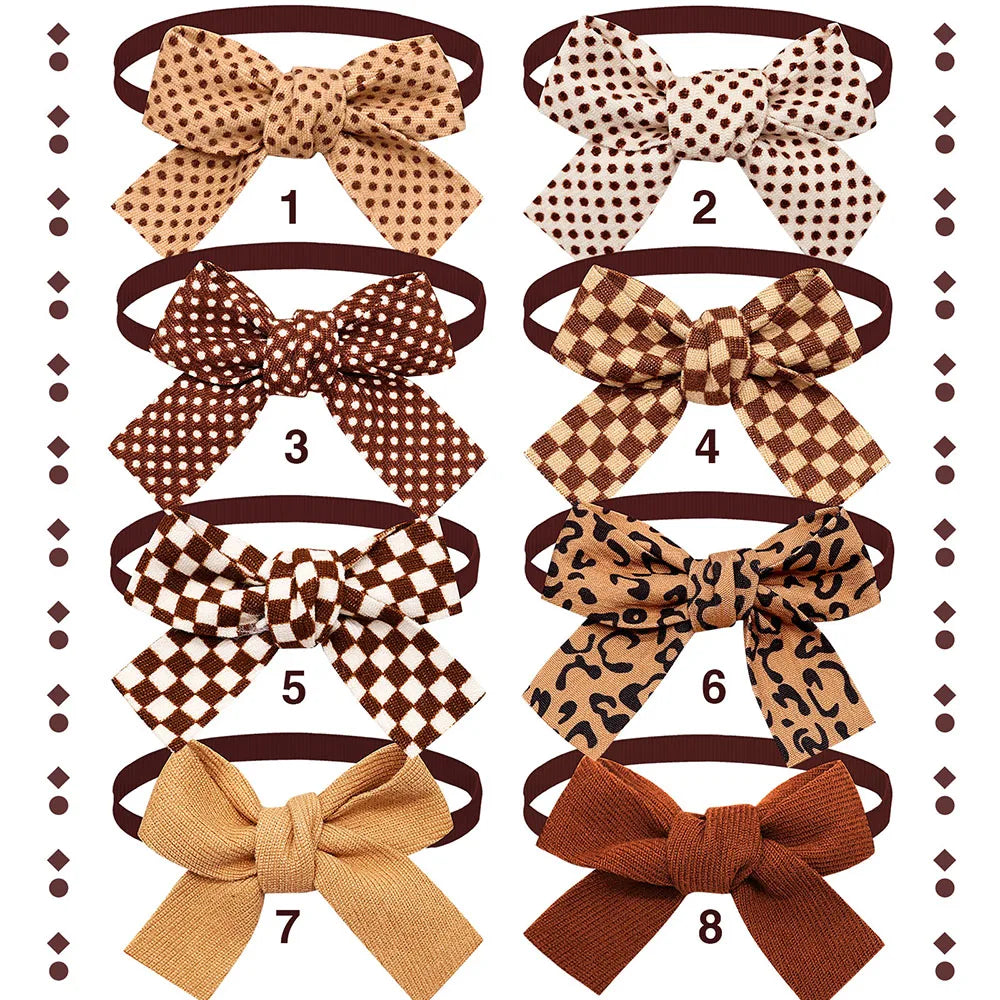 Autumn Dog Bowtie Bow Tie Plaid Dot Cat Puppy Grooming