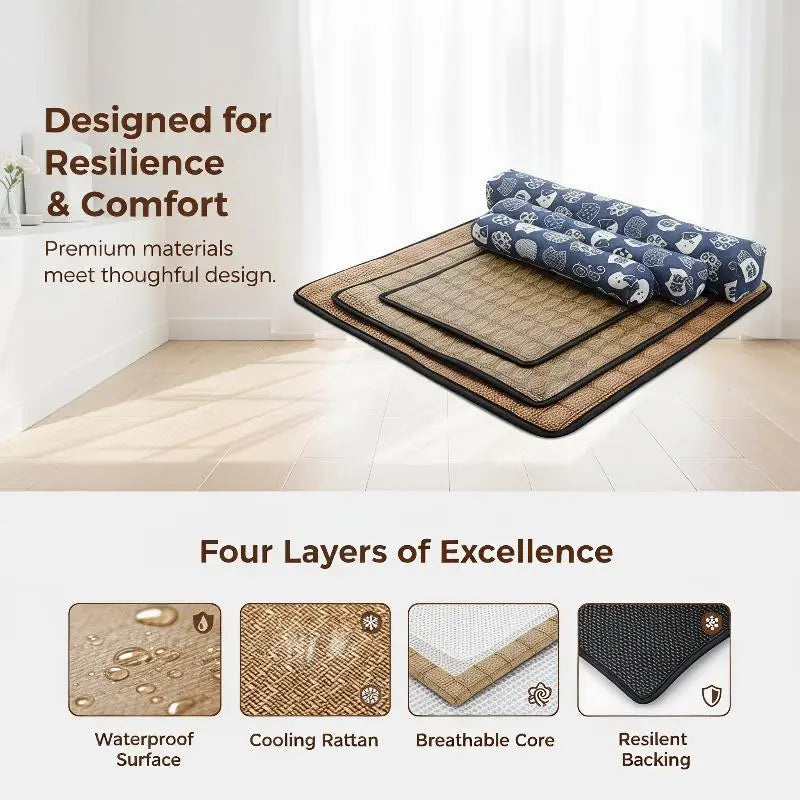 Dog Self Cooling Bed Mat Non-Toxic Ice Silk - MyPetDollar.com