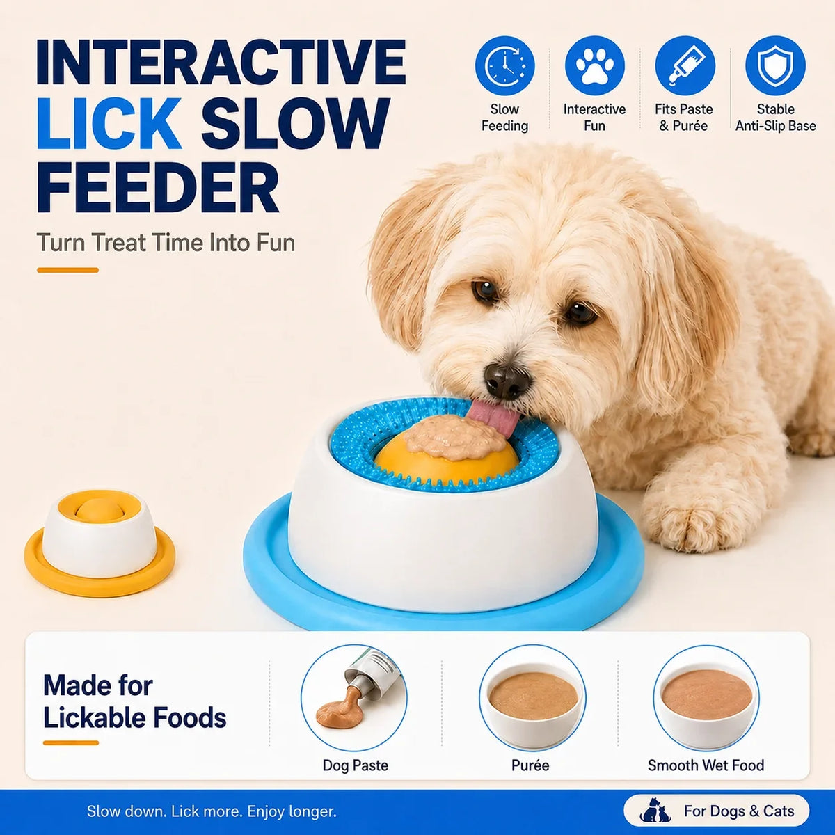 Dog Licking Bowl Slow Feeder Interactive - MyPetDollar.com