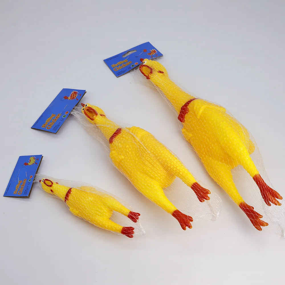 Screaming Chicken Dog Toys,Yellow Rubber - MyPetDollar.com