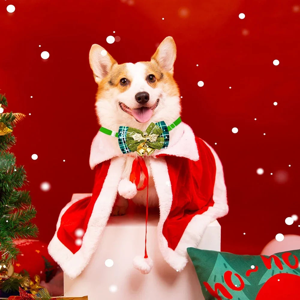 50/100pcs Bell Dog Bowtie Dog Christmas Bow - MyPetDollar.com