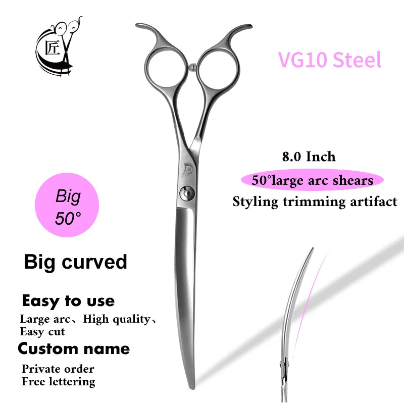 Crane Big Curved Scissors 50° 7.5 8inch Dog Grooming – 2 Colors