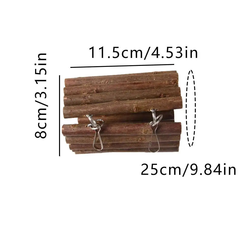 Hamster Wooden Hanging Tunnel with Hook or Chain Enclosure for Small Pets