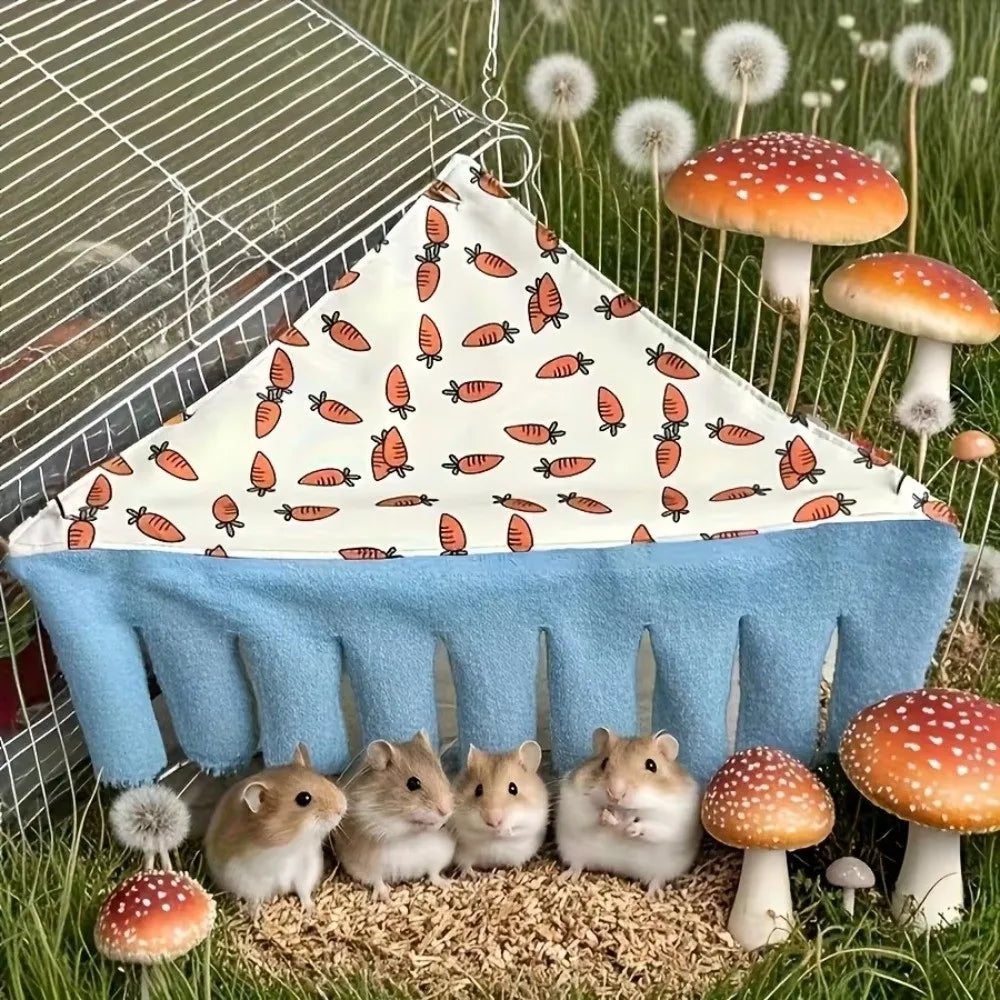 Cozy Washable Pet Hideaway Tent Carrot Pattern Hanging Nest – Small Pet Supplies