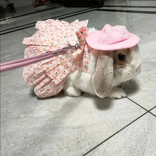 Soft Cotton Rabbit Harness Dress and Lead (2 sizes)