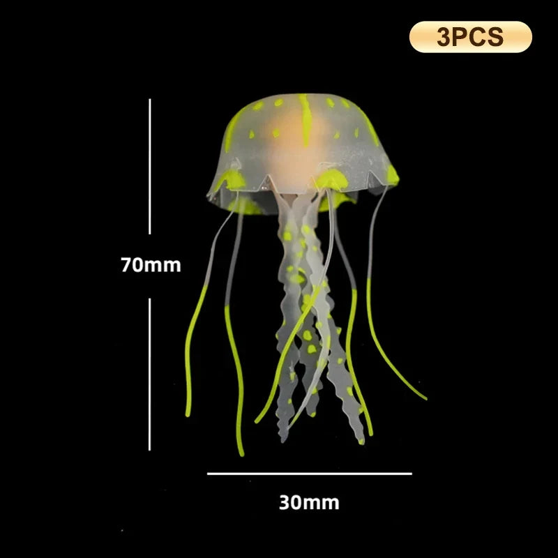 Glowing Silicone Jellyfish Aquarium Decoration – 29 Colors