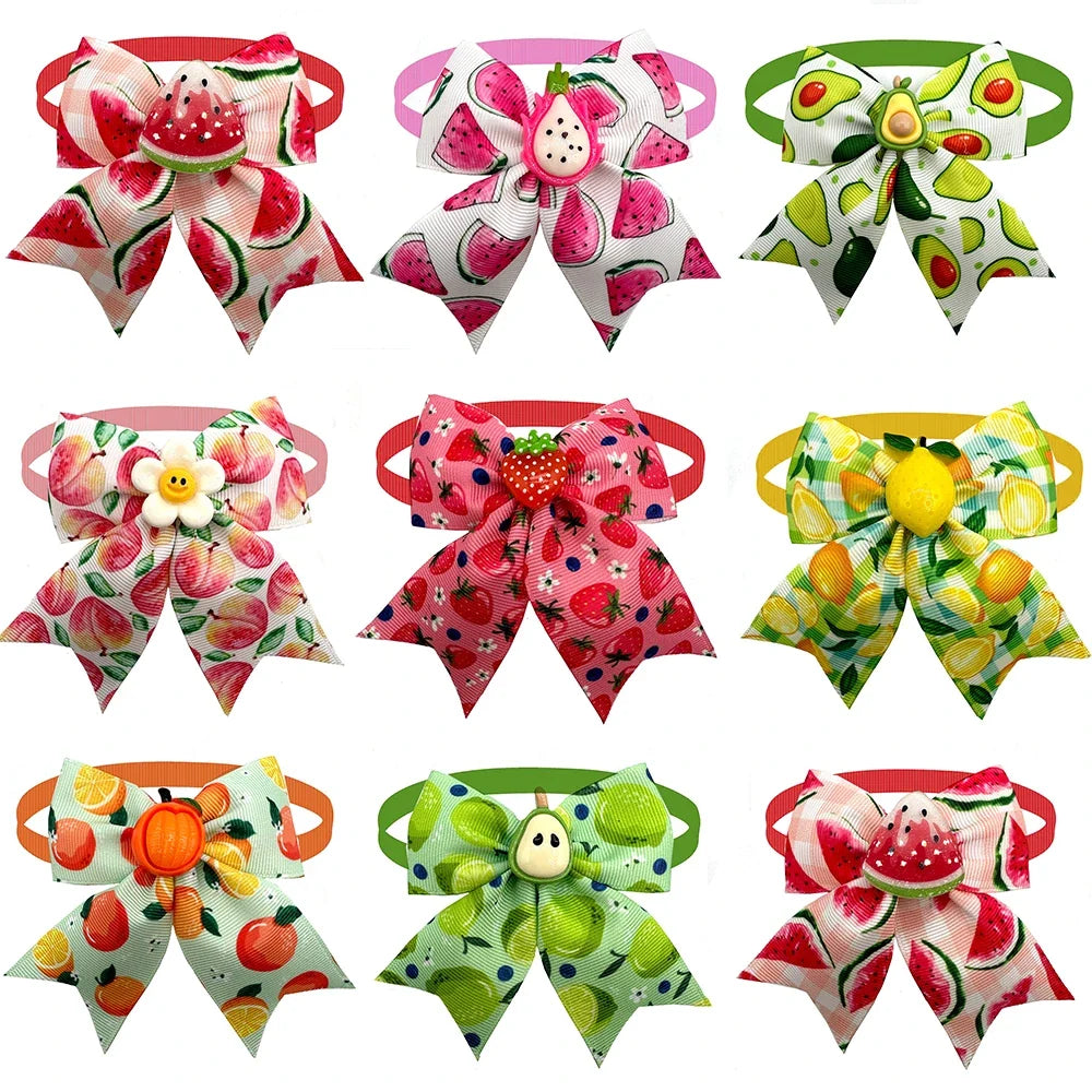 50pcs Fruit Style Small Dog Bowties Lemon - MyPetDollar.com
