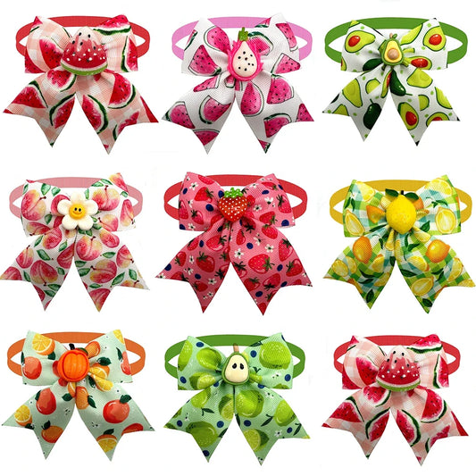 50pcs Fruit Style Small Dog Bowties Lemon - MyPetDollar.com