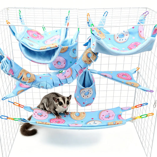 8PCS Small Pet Hammock Set for Hamsters, - MyPetDollar.com