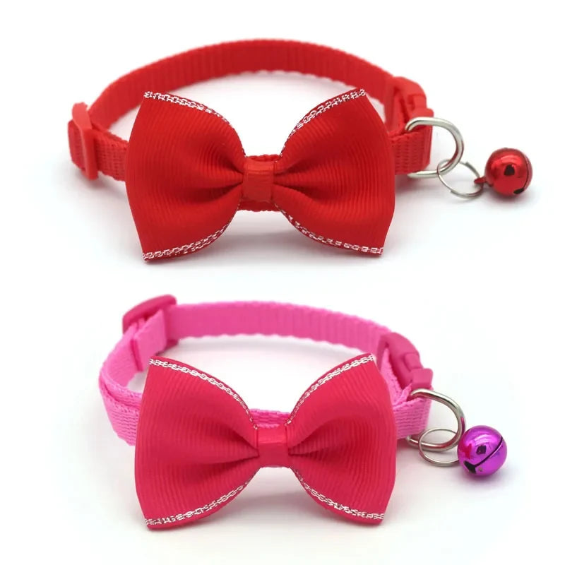 Cat Collar Solid Color Bowknot Puppy - MyPetDollar.com