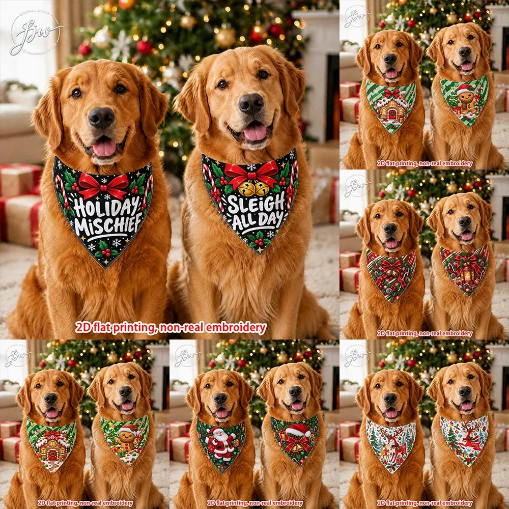 2pc 60cmx30cm Christmas Pet Bandanas 2 Pack, - MyPetDollar.com