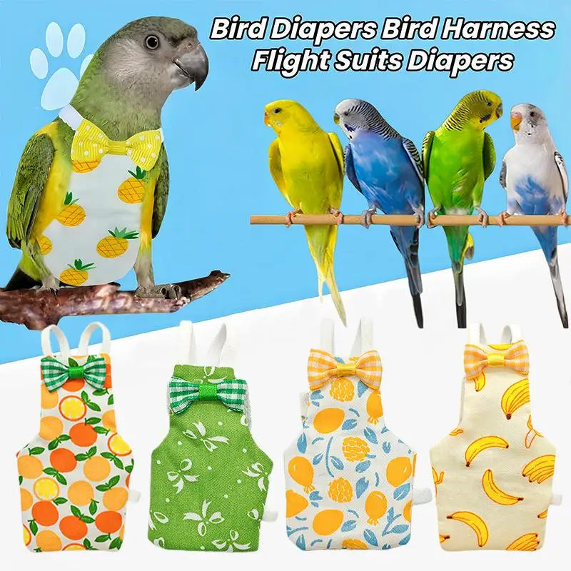 New Cute Colorful Parrot Diaper Bowtie - MyPetDollar.com