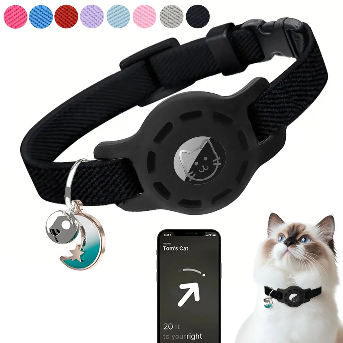 Fashion Airtag Pet Collar Adjustable Elastic - MyPetDollar.com
