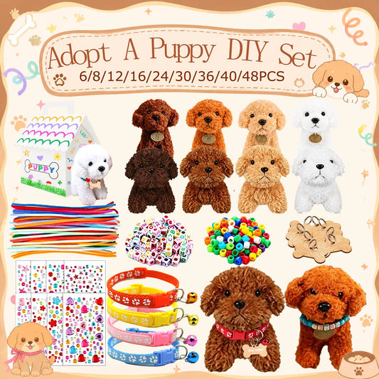 6-48Set DIY Adopt a Puppy Party Favors Teddy - MyPetDollar.com