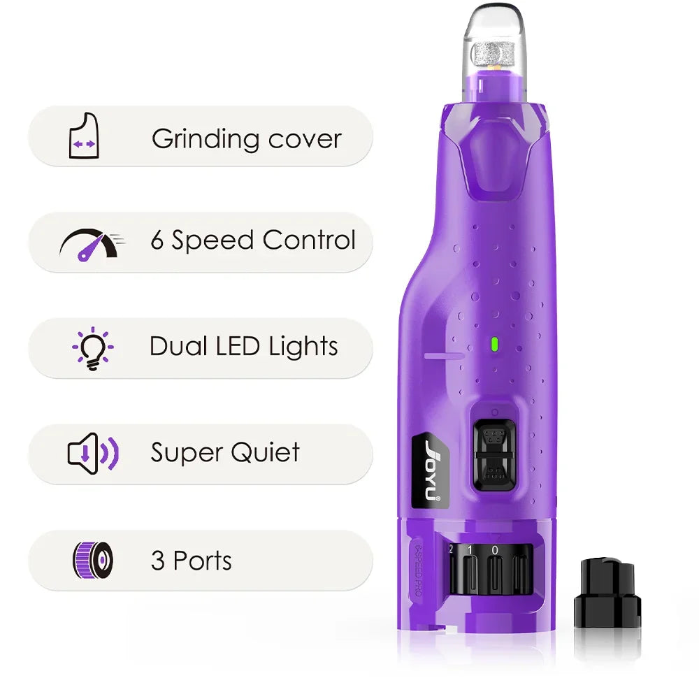Dog Nail Grinder Dustproof with 2 LED Light, Quiet