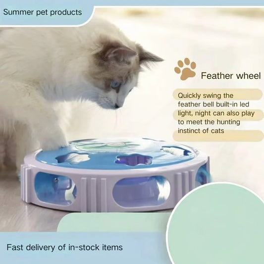 Electric Cat Plaything with Feather LED Light (3 colors)