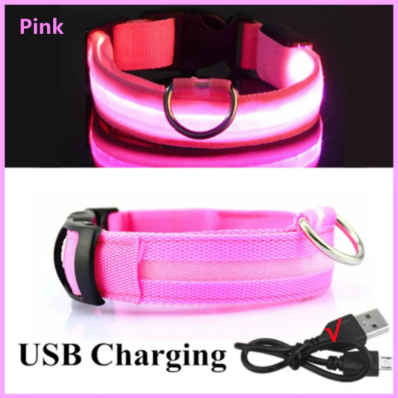 USB Rechargeable Luminous Collar Adjustable - MyPetDollar.com