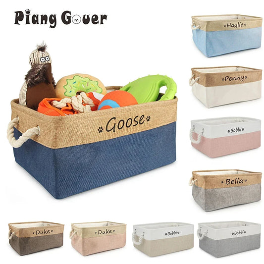 Custom Name Dog Toy Basket Cat Pet Foldable - MyPetDollar.com