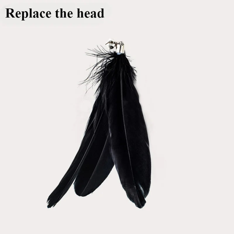 Funny Simulation Bird Cat Toy Feather with Bell Stick