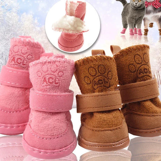 4pcs/set Pet Dog Shoes Winter Warm Shoes for - MyPetDollar.com