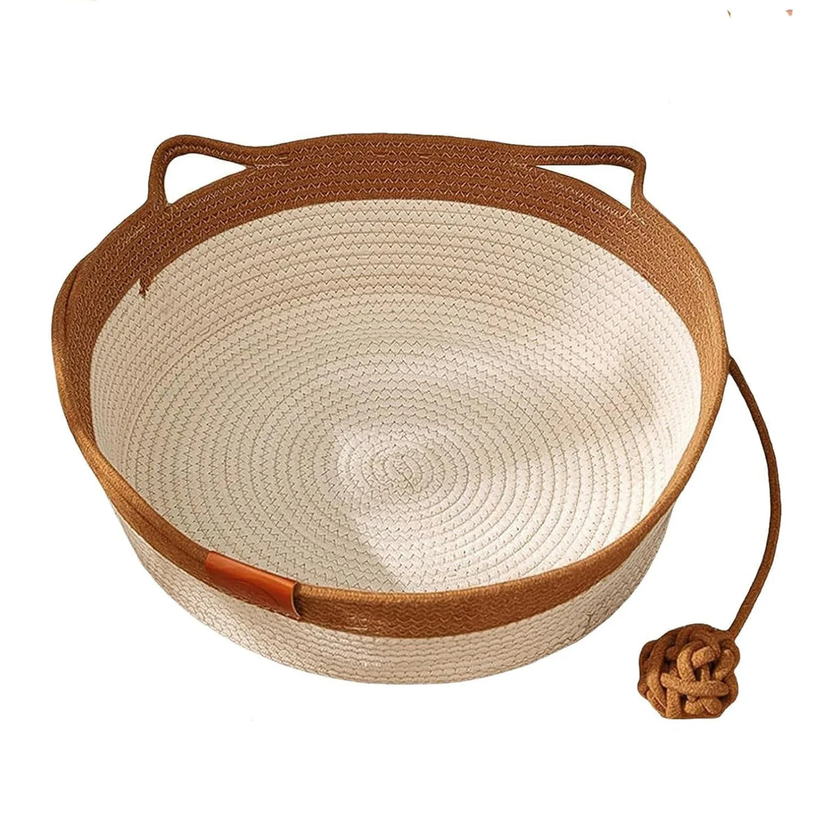 Cooling Japanese Cat Bed Round Hand Woven Rattan
