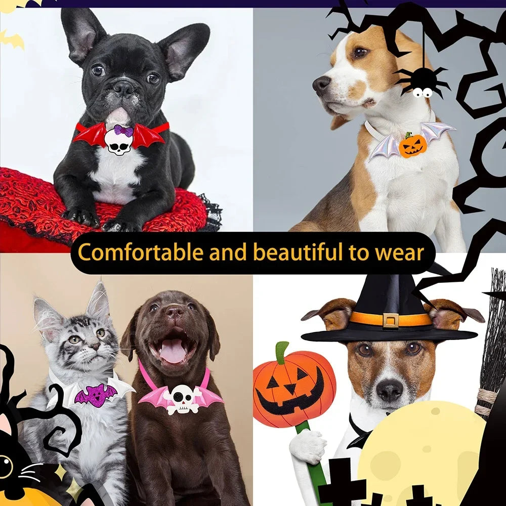 50/100pcs Halloween Dog Bowties Skull For - MyPetDollar.com