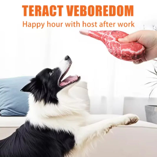 Simulation Squeaky Bone Dog Toy Steak Chew - MyPetDollar.com