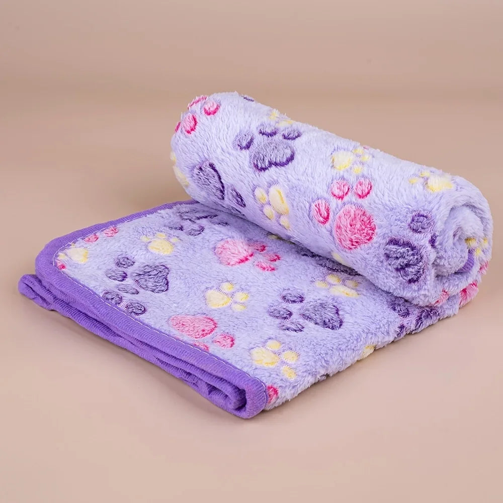 Soft Pet Dog Fleece Blanket Paw Print Dog - MyPetDollar.com