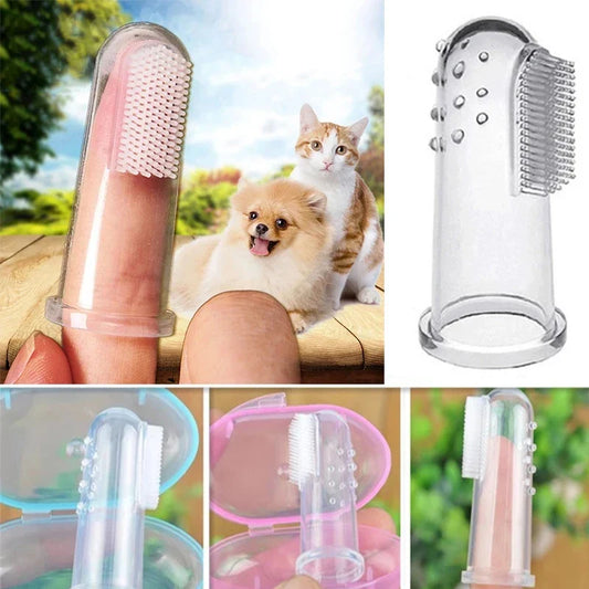 1/2/3/4Pcs Silicone Pet Finger Toothbrush - MyPetDollar.com