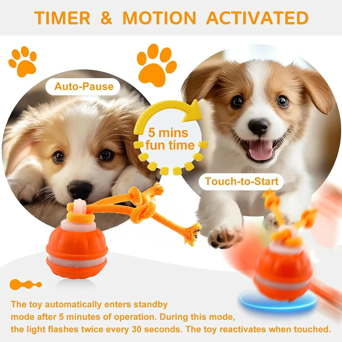 Interactive Dog Toy Ball with Rope - MyPetDollar.com
