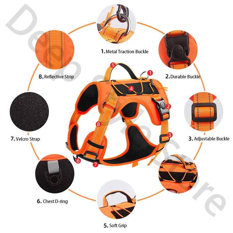 New Reflective Tactical Dog Harness No Pull - MyPetDollar.com