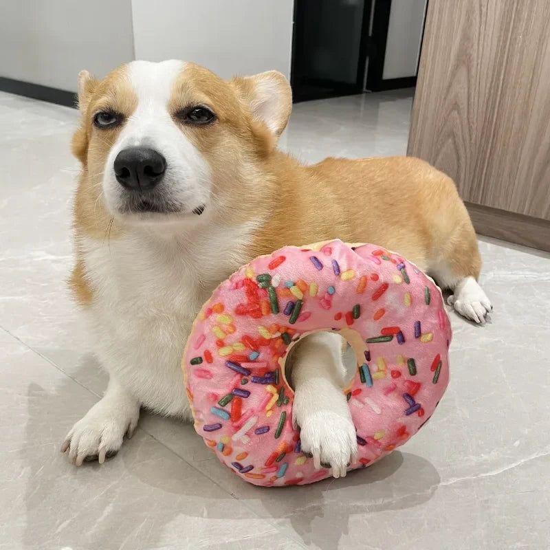 Dog Toy Plush Pizza Shape Pet Squeaky Sound - MyPetDollar.com