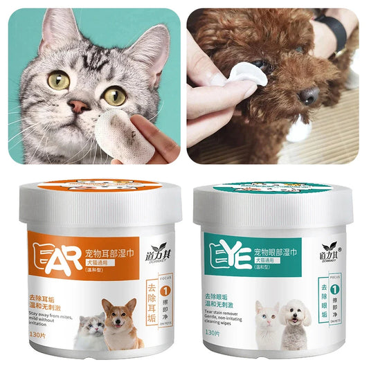 130pcs Eye Wipe For Dogs Cats,Pet Ear - MyPetDollar.com