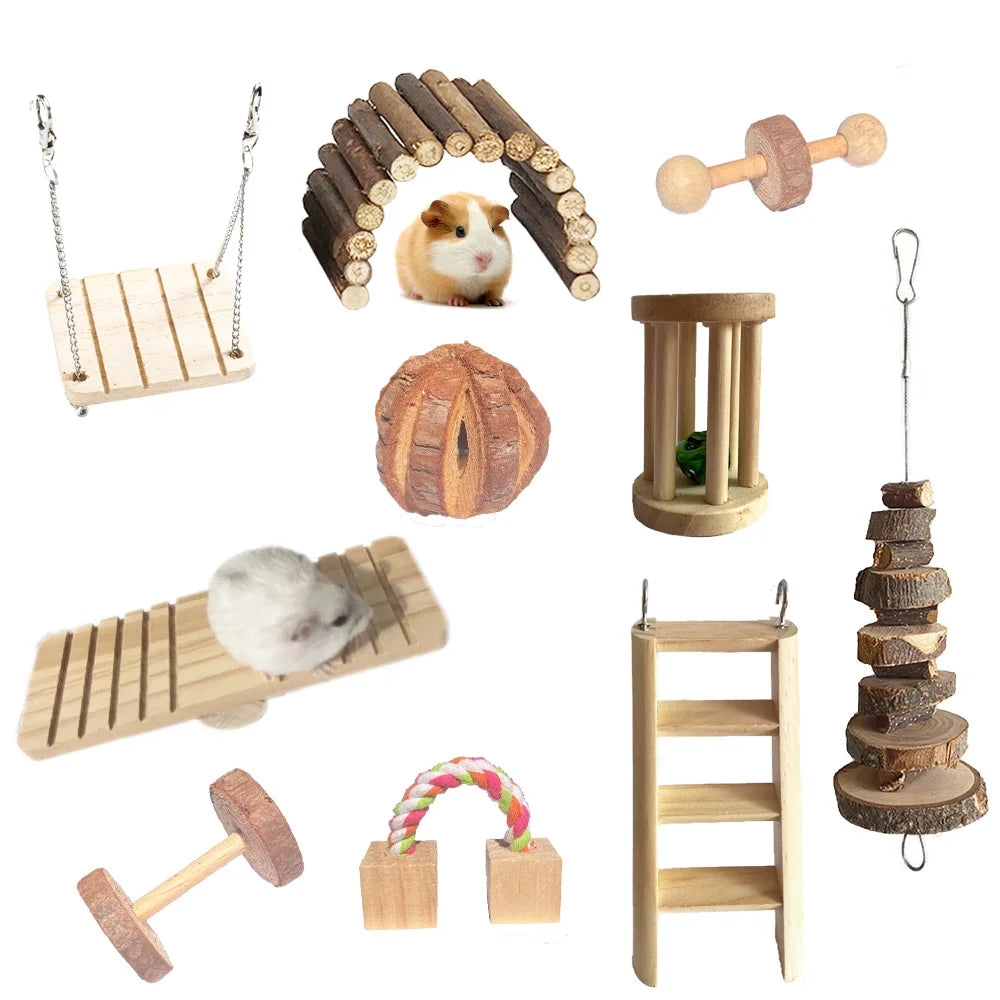 Cute Hamster Roller Toys Natural Wooden Pine - MyPetDollar.com