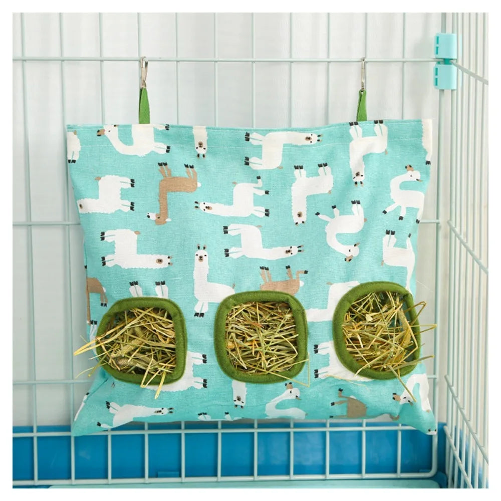 New 2/3 Holes Hanging Hay Bag Canvas Large - MyPetDollar.com