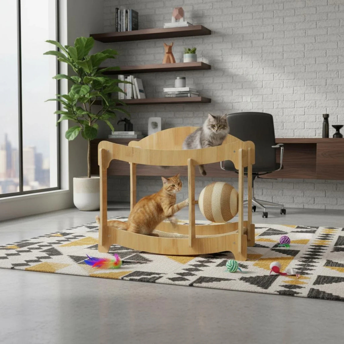 Two-Level Pet Bed Elevated Design Wooden Pet - MyPetDollar.com