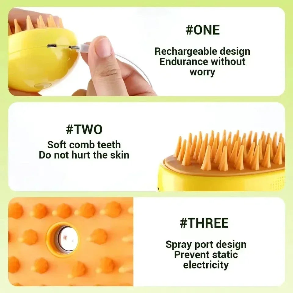 Cat Dog Steamy Brush Steam Brush Electric - MyPetDollar.com