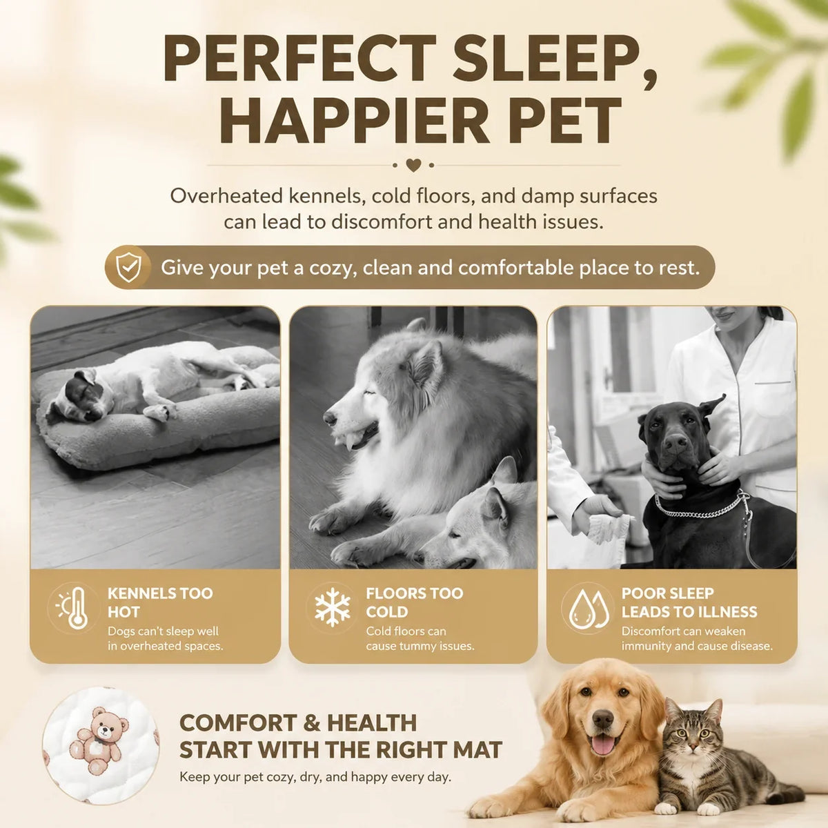Soft Cotton Pet Mat Washable Dog Cat Bed Pad - MyPetDollar.com